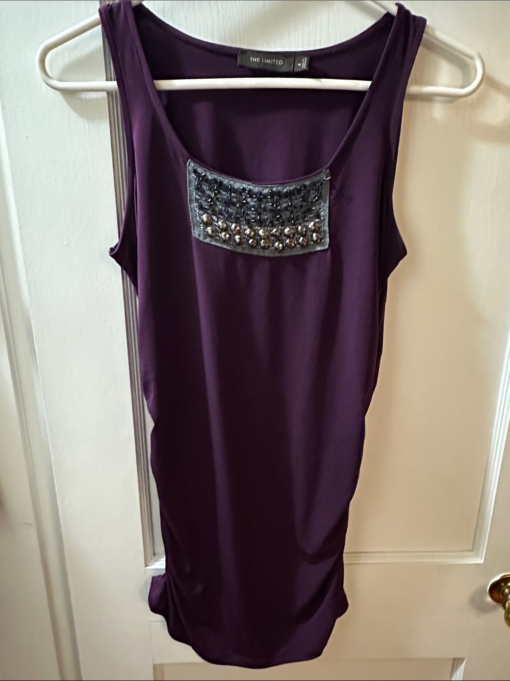 The Limited Plum Tank with Beaded Jewel Panel